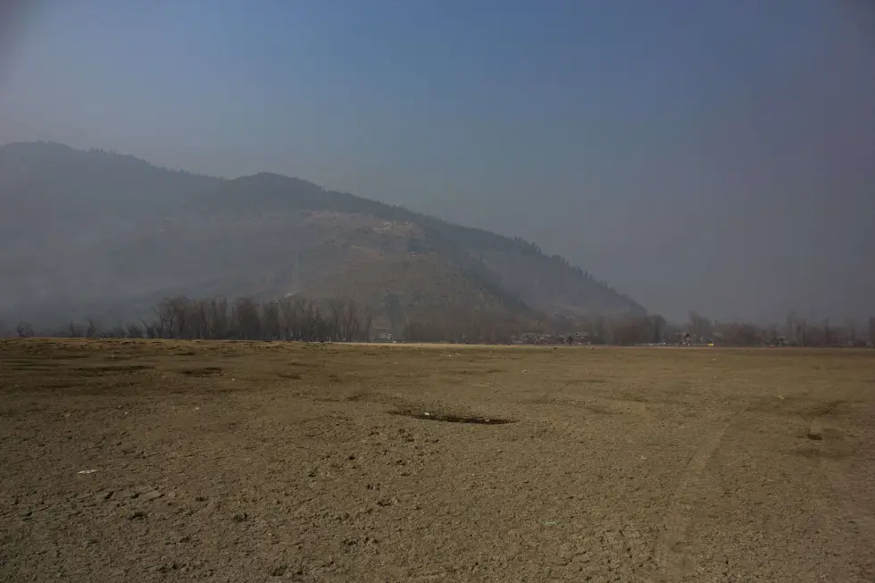 Dried portion of Wular lake